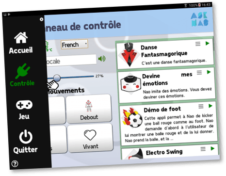 Application tablette My Friend NAO Carpentras